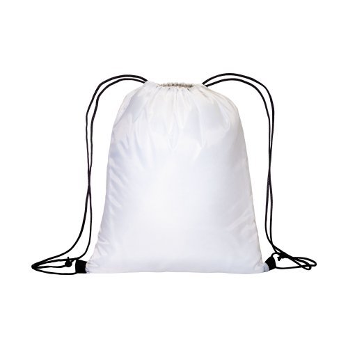 Zainetto bianco in poliestere 210 t con chiusura a strozzo