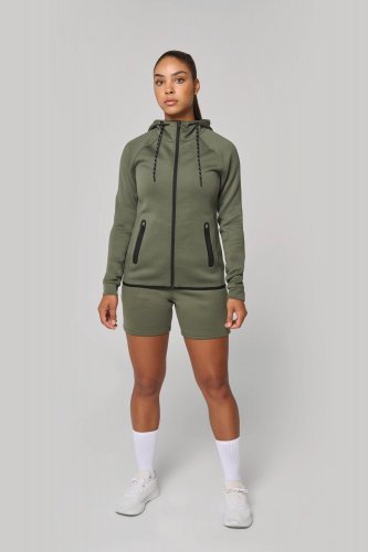 Giacca performance donna con cappuccio