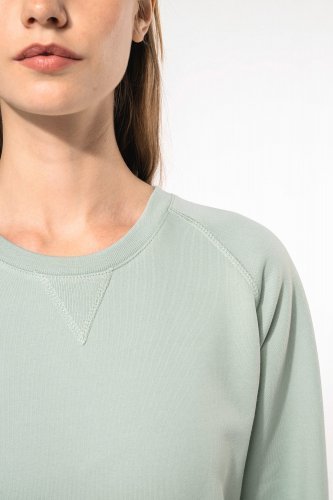 Felpa donna bio girocollo manica raglan non garzata
