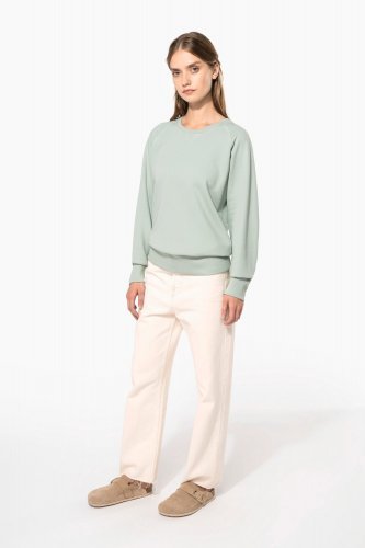 Felpa donna bio girocollo manica raglan non garzata