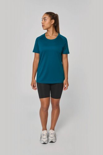 T-shirt sportiva donna girocollo in materiale riciclato