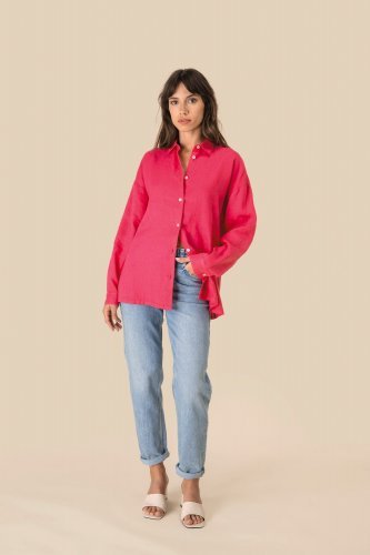 Camicia donna in lino oversize