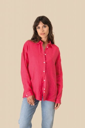 Camicia donna in lino oversize