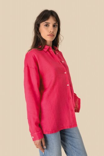 Camicia donna in lino oversize