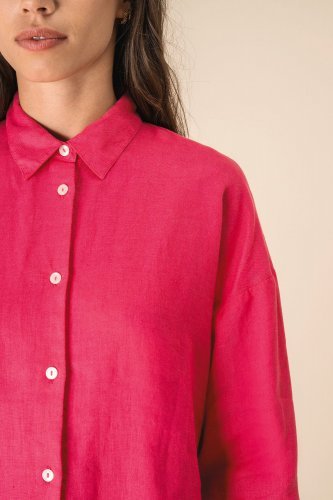 Camicia donna in lino oversize
