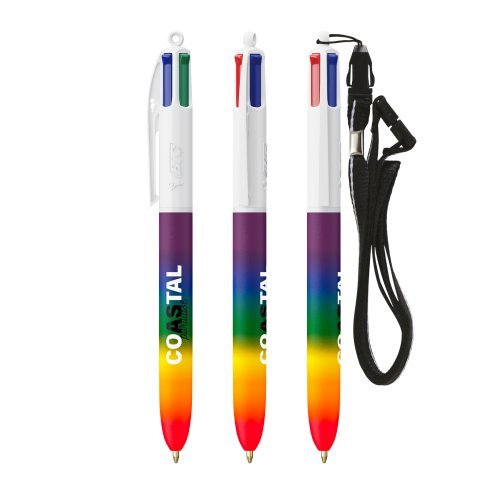 Bic® 4 colours® rainbow decor + lanyard