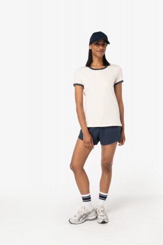 T-shirt ringer donna ecosostenibile con bordi