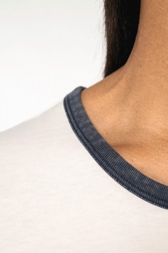 T-shirt ringer donna ecosostenibile con bordi