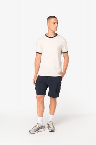 T-shirt ringer uomo ecosostenibile con bordi a contrasto