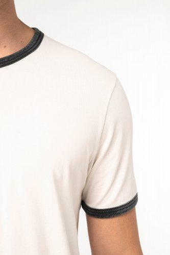T-shirt ringer uomo ecosostenibile con bordi a contrasto