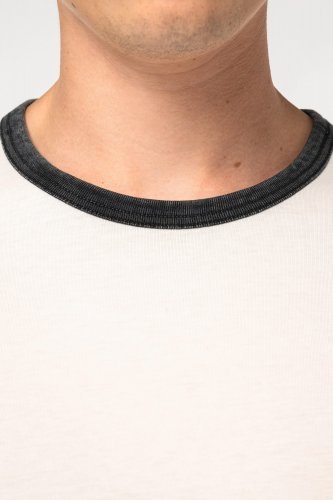 T-shirt ringer uomo ecosostenibile con bordi a contrasto