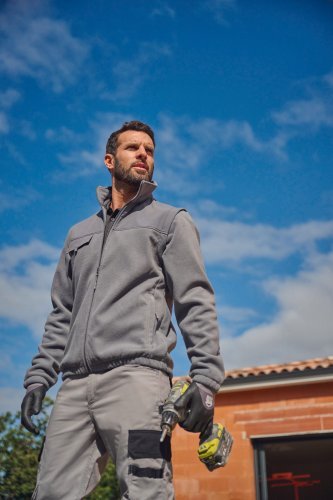 Giacca in pile con maniche removibili uomo