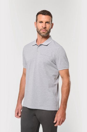 Polo unisex ecosostenibile con tasca sul petto