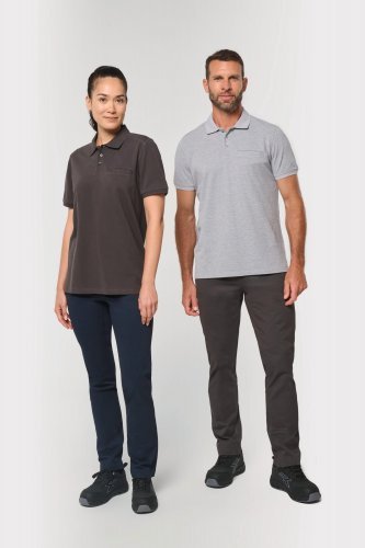 Polo unisex ecosostenibile con tasca sul petto