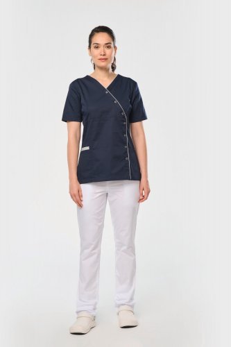 Blusa donna in policotone con automatici