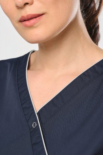 Blusa donna in policotone con automatici