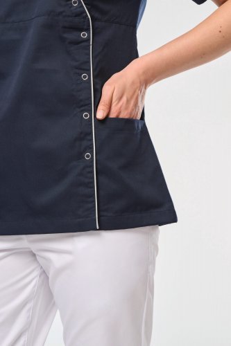 Blusa donna in policotone con automatici