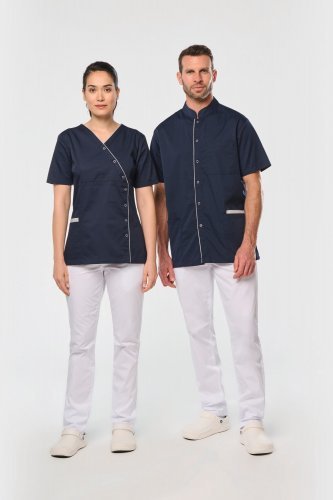 Blusa donna in policotone con automatici