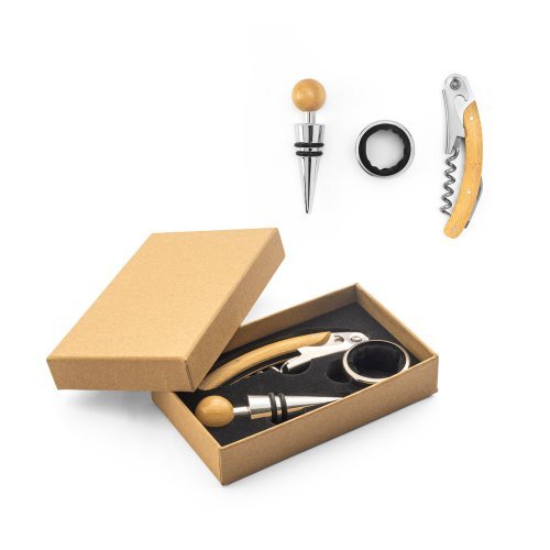 Savory. set da vino in bambù e acciaio inossidabile