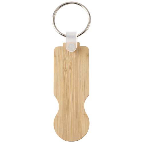 Portachiavi in bambù con gettone per carrello della spesa ronan