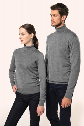 Pullover donna merino con collo dolcevita