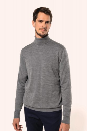 Pullover uomo merino con collo dolcevita