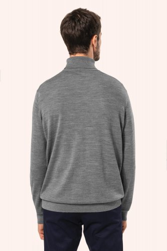 Pullover uomo merino con collo dolcevita