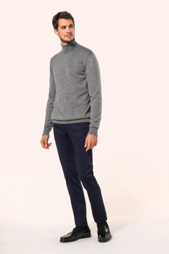 Pullover uomo merino con collo dolcevita