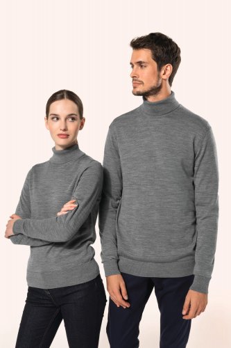 Pullover uomo merino con collo dolcevita