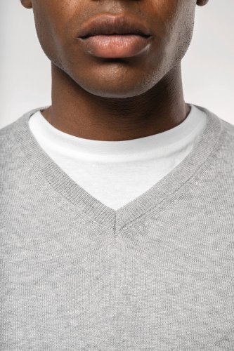 Pullover uomo con collo a v ecosostenibile