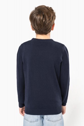 Pullover bambino con collo a v