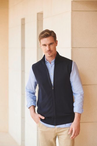 Pullover con zip senza maniche da uomo