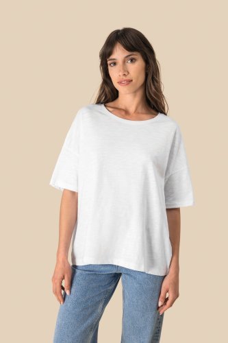 T-shirt slub donna ecosostenibile oversize