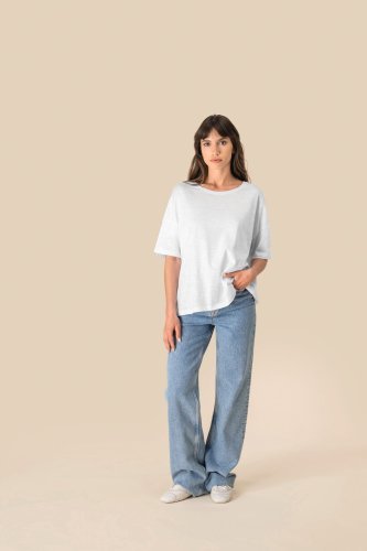 T-shirt slub donna ecosostenibile oversize