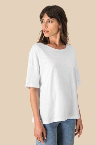 T-shirt slub donna ecosostenibile oversize