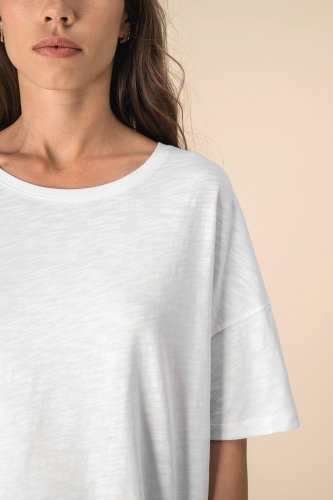 T-shirt slub donna ecosostenibile oversize