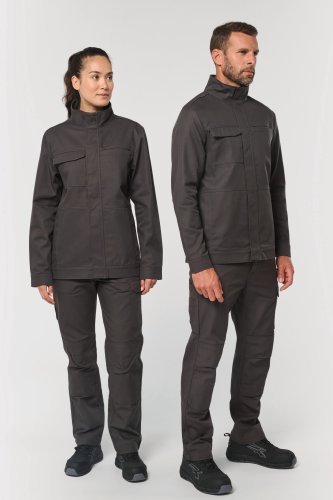 Chaqueta de trabajo sin metal unisex