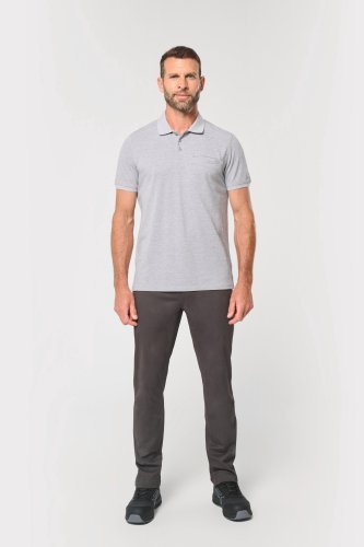 Polo unisex ecosostenibile con tasca sul petto