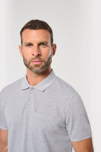 Polo unisex ecosostenibile con tasca sul petto
