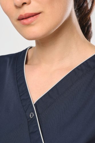 Blusa donna in policotone con automatici