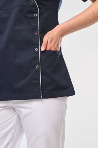 Blusa donna in policotone con automatici