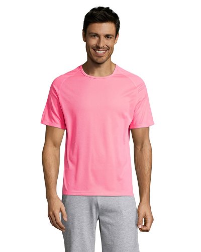 T-shirt uomo Sporty traspirante Rosa Fluo 2