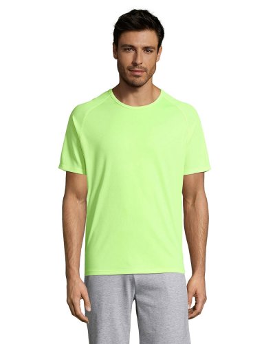 T-shirt uomo Sporty traspirante Giallo Fluo