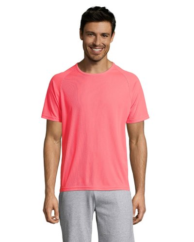 T-shirt uomo Sporty traspirante Corallo Fluo