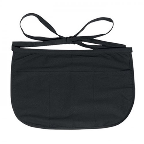 Sinalino Grembiule Bar Nero 3 Tasche Poliestere-Cotone 50x33