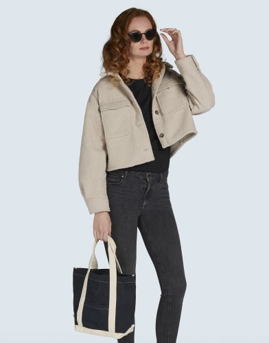 Canvas denim shopper