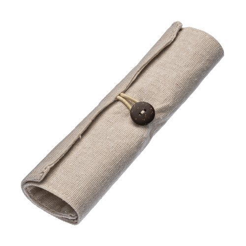Astuccio arrotolabile in cotone  chiusura con bottone ed elastico
