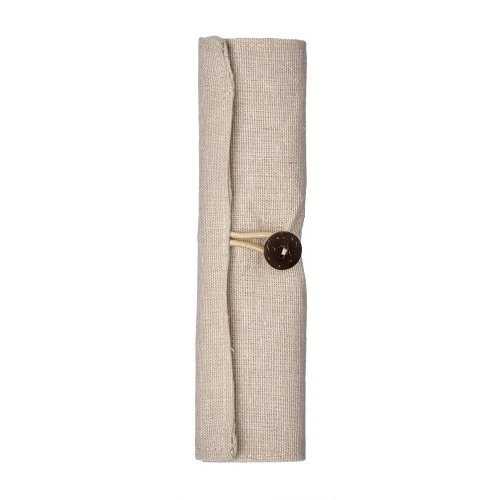 Astuccio arrotolabile in cotone  chiusura con bottone ed elastico