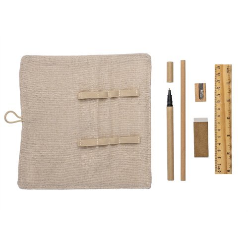 Astuccio arrotolabile in cotone  chiusura con bottone ed elastico