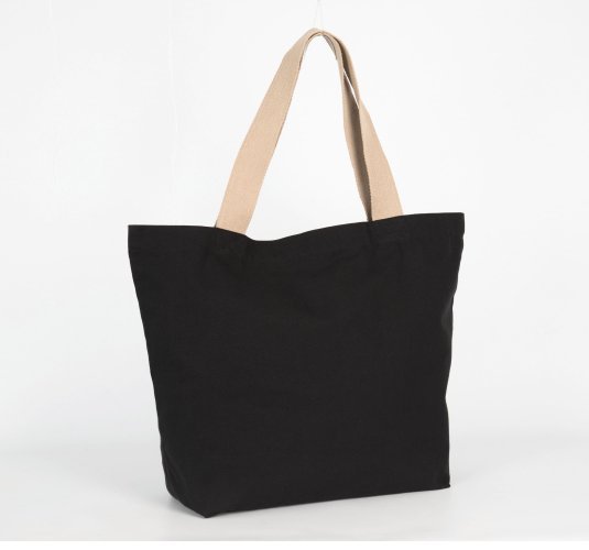 Shopper grande in tessuto riciclato con fondo piatto